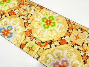 アンティーク　花蜀江模様織り出し袋帯（着用可）